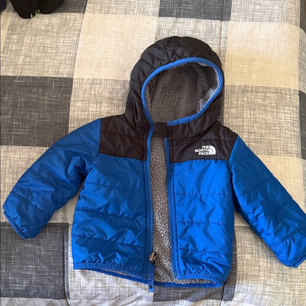 The North Face Kids' Blue and Black Puffer Jacket